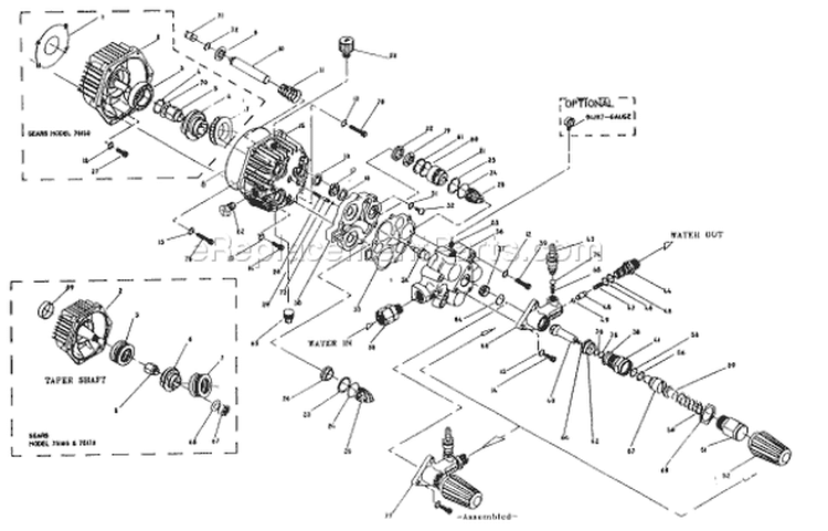 Page B Diagram and Parts List for 9898-1  Briggs and Stratton Pressure Washer
